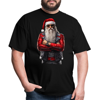Bad Rock n Roll Santa Claus Unisex Classic T-Shirt - black