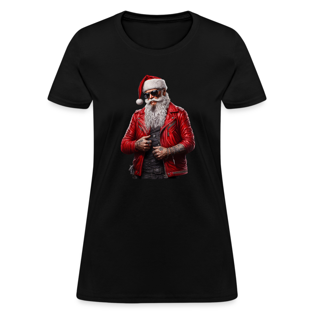 Santa Claus Rock Star Sunglasses Women's T-Shirt - black