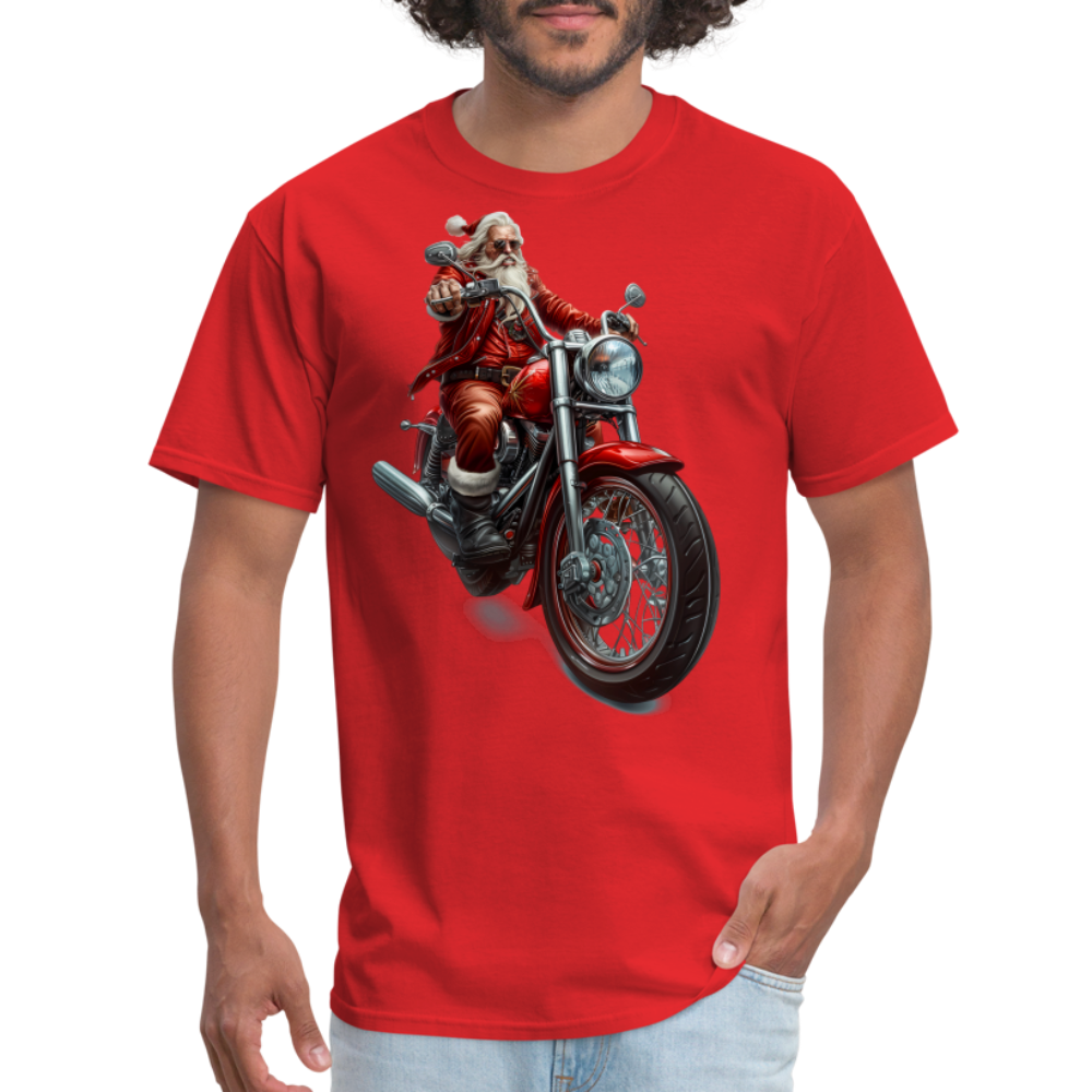Bad Santa Motorcycle Unisex Classic T-Shirt - red