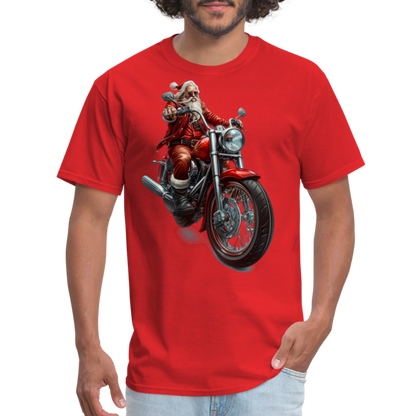 Bad Santa Motorcycle Unisex Classic T-Shirt - red