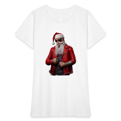 Santa Claus Rock Star Sunglasses Women's T-Shirt - white