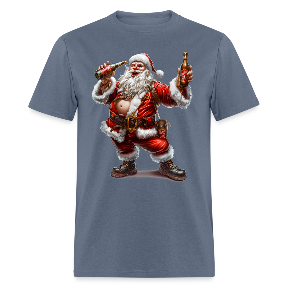 Bad Santa Drinking (Design A) Unisex Classic T-Shirt - denim