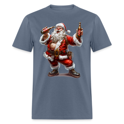 Bad Santa Drinking (Design A) Unisex Classic T-Shirt - denim