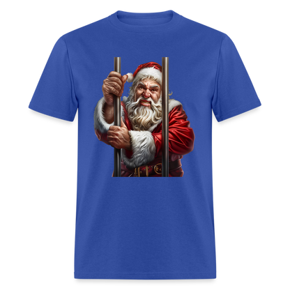 Bad Santa in Jail (Design F) Unisex Classic T-Shirt - royal blue