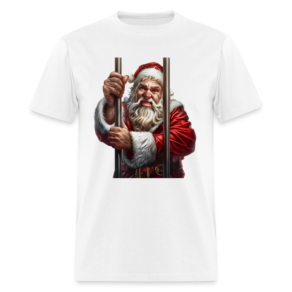 Bad Santa in Jail (Design F) Unisex Classic T-Shirt - white