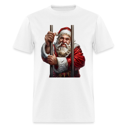 Bad Santa in Jail (Design F) Unisex Classic T-Shirt - white