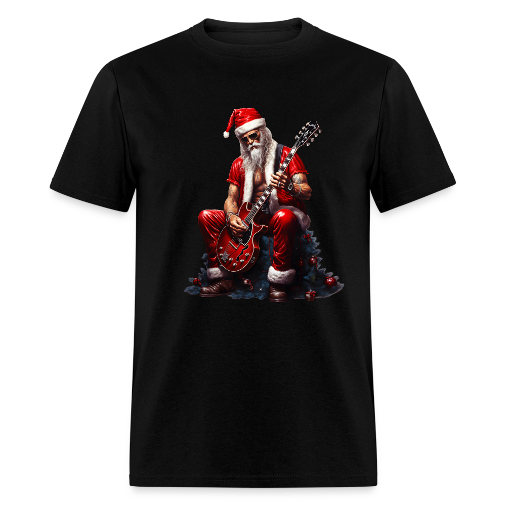 Rock n Roll Santa Claus Unisex Classic T-Shirt - black