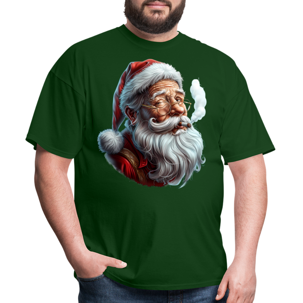 Bad Santa Smoking (Design H) Unisex Classic T-Shirt - forest green