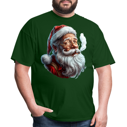 Bad Santa Smoking (Design H) Unisex Classic T-Shirt - forest green