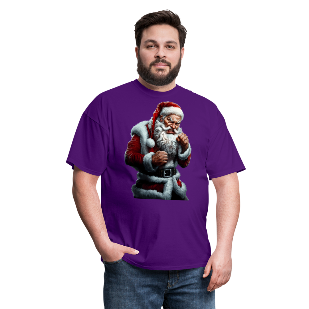 Angry Bad Santa Unisex Classic T-Shirt - purple