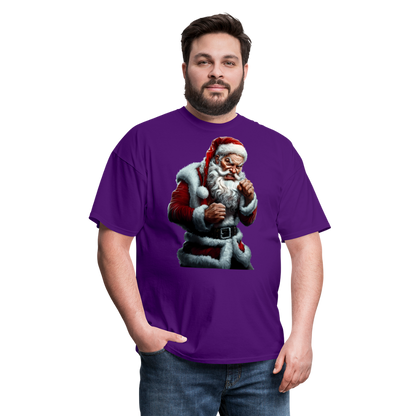 Angry Bad Santa Unisex Classic T-Shirt - purple