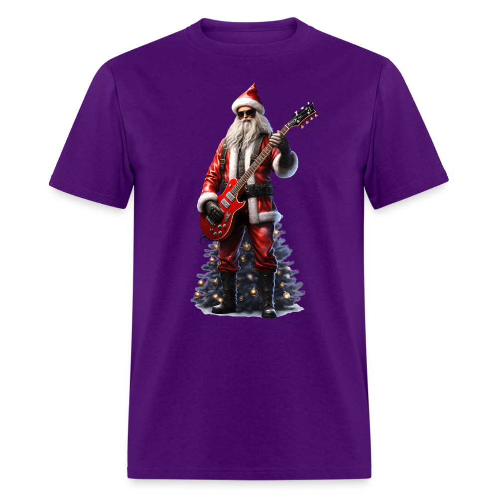 Santa Rockin Around the Christmas Tree Unisex Classic T-Shirt - purple
