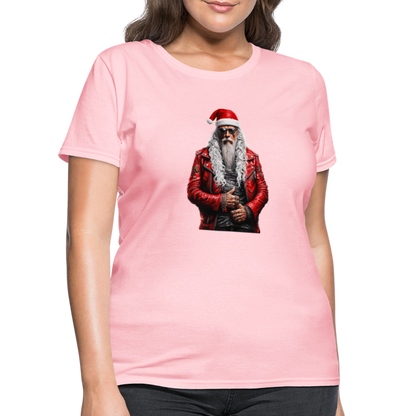 Santa Claus Rock Star in Sunglasses Women's T-Shirt - pink
