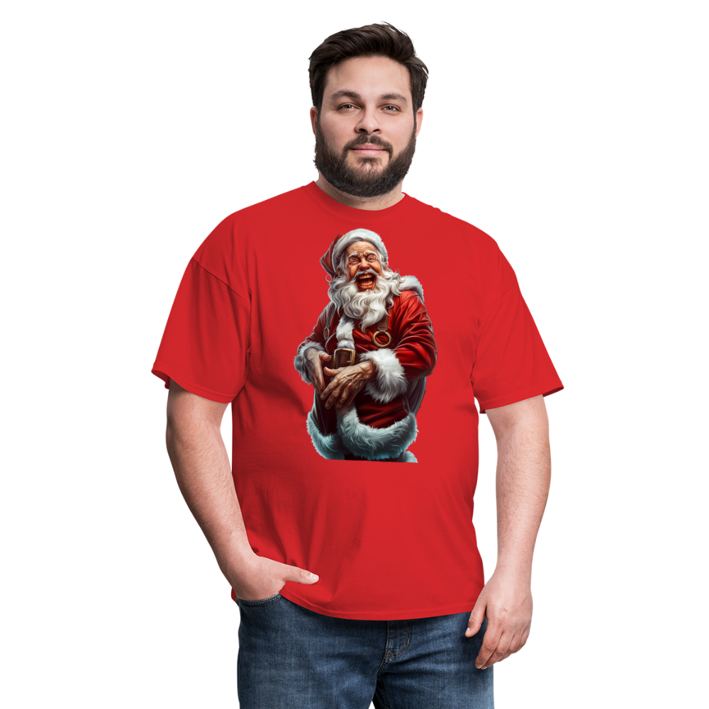Maniac Bad Santa Laughing Unisex Classic T-Shirt - red