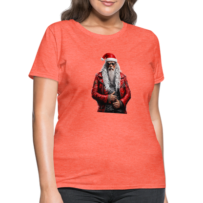 Santa Claus Rock Star in Sunglasses Women's T-Shirt - heather coral