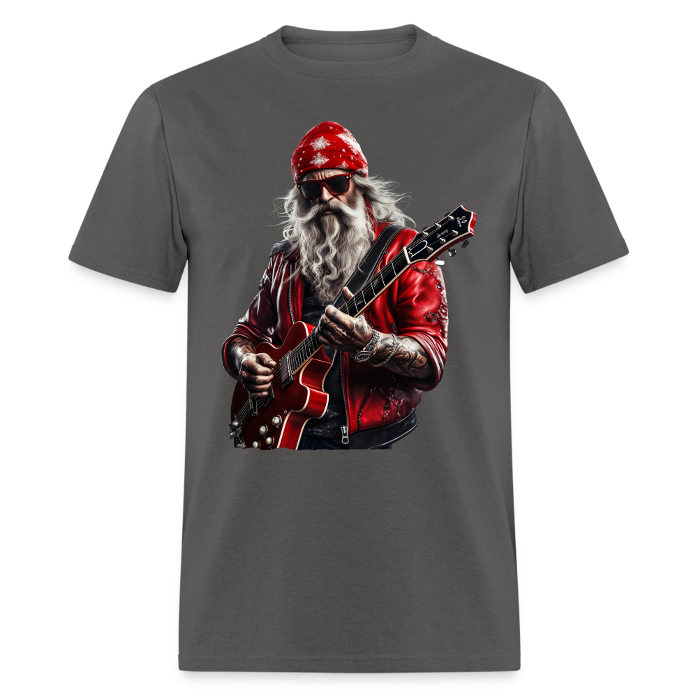 Santa in a Bandana Playing Guitar Unisex Classic T-Shirt - charcoal
