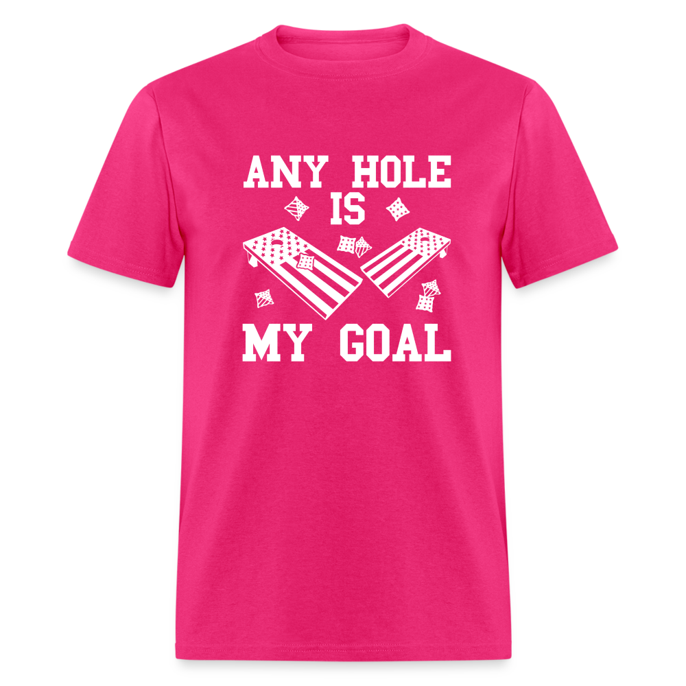 Any Hole is My Goal Cornhole Unisex Classic T-Shirt - fuchsia
