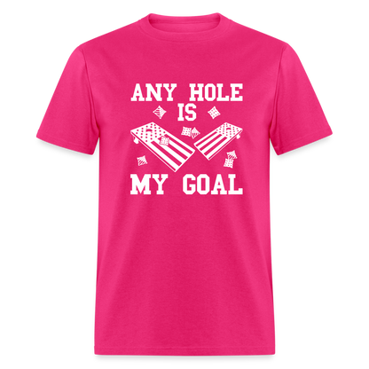 Any Hole is My Goal Cornhole Unisex Classic T-Shirt - fuchsia