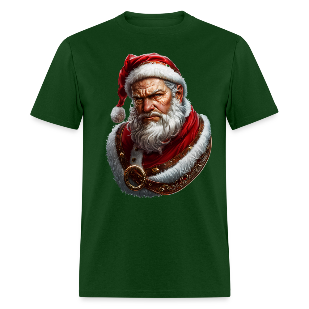 Grumpy Bad Angry Santa Unisex Classic T-Shirt - forest green