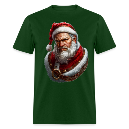 Grumpy Bad Angry Santa Unisex Classic T-Shirt - forest green