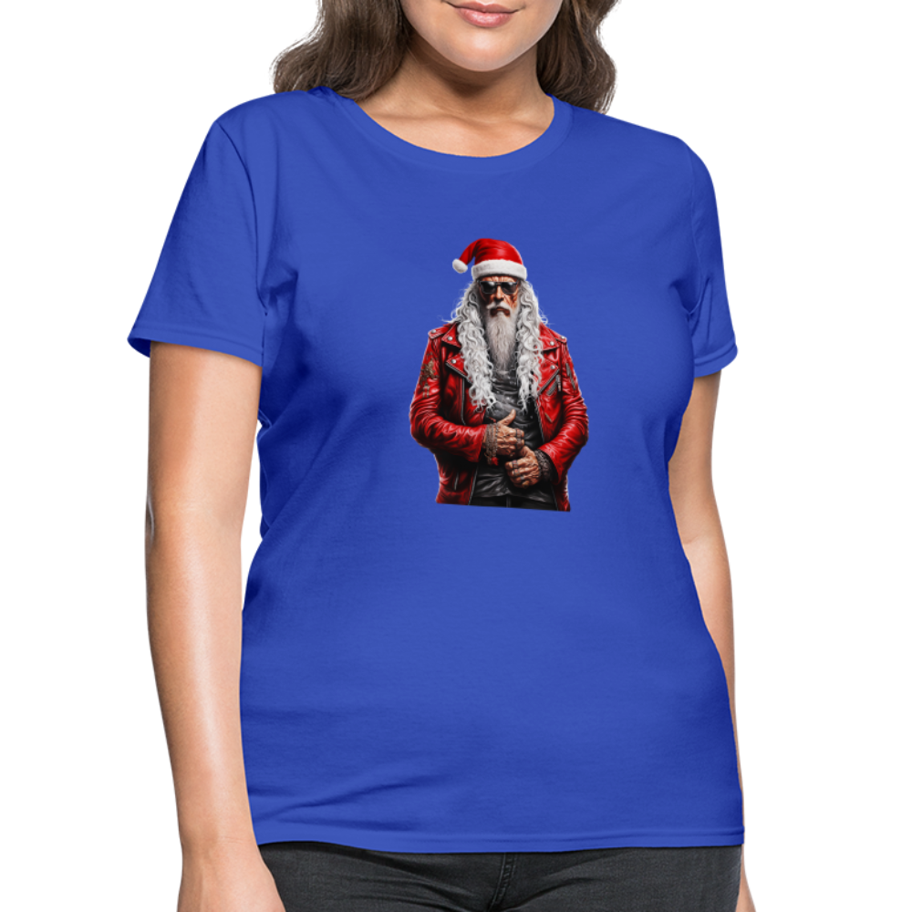 Santa Claus Rock Star in Sunglasses Women's T-Shirt - royal blue