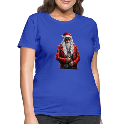 Santa Claus Rock Star in Sunglasses Women's T-Shirt - royal blue