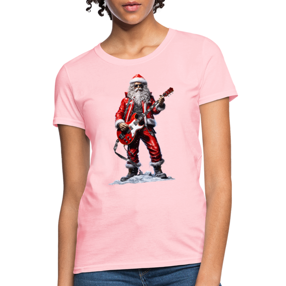 Santa Claus Rock Star Women's T-Shirt - pink