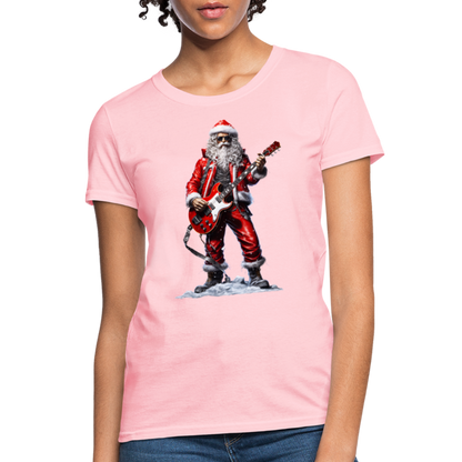 Santa Claus Rock Star Women's T-Shirt - pink