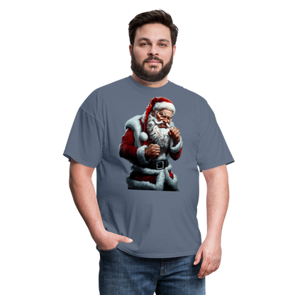 Angry Bad Santa Unisex Classic T-Shirt - denim
