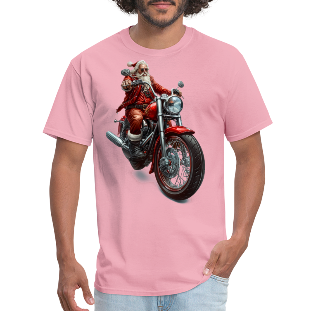 Bad Santa Motorcycle Unisex Classic T-Shirt - pink