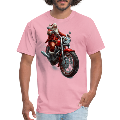 Bad Santa Motorcycle Unisex Classic T-Shirt - pink