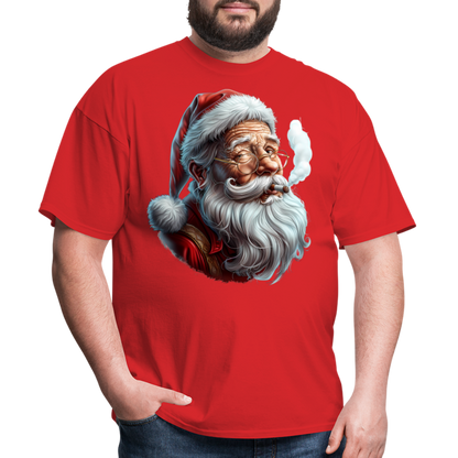 Bad Santa Smoking (Design H) Unisex Classic T-Shirt - red
