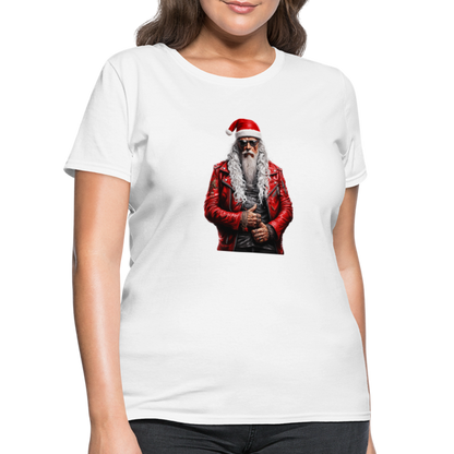 Santa Claus Rock Star in Sunglasses Women's T-Shirt - white