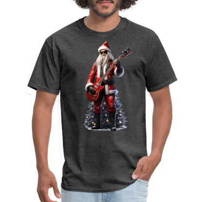 Santa Rockin Around the Christmas Tree Unisex Classic T-Shirt - heather black