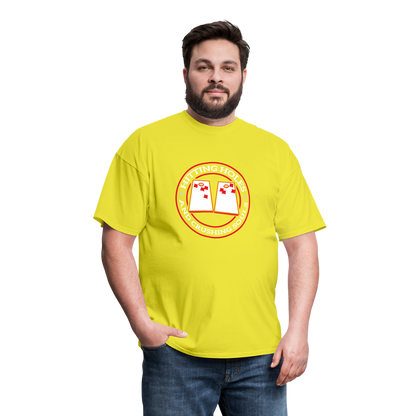 Hitting Holes and Crushing Souls Cornhole Unisex Classic T-Shirt - yellow