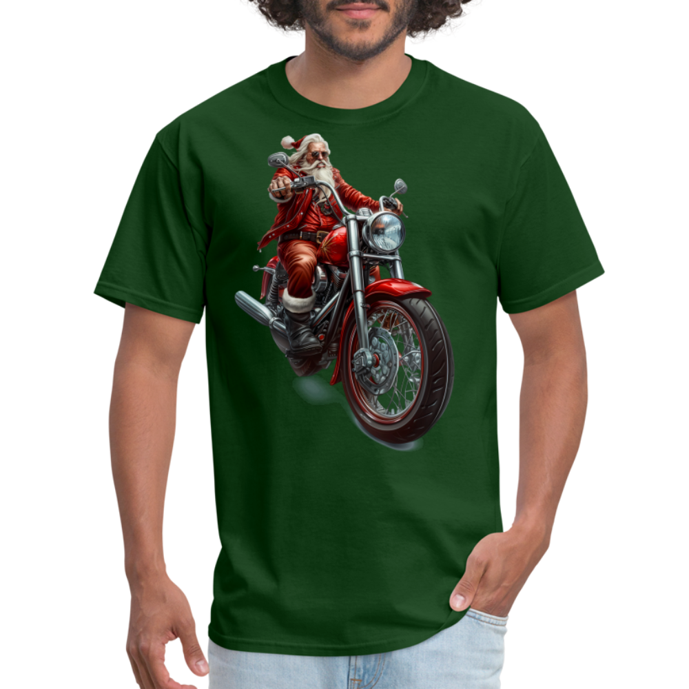 Bad Santa Motorcycle Unisex Classic T-Shirt - forest green