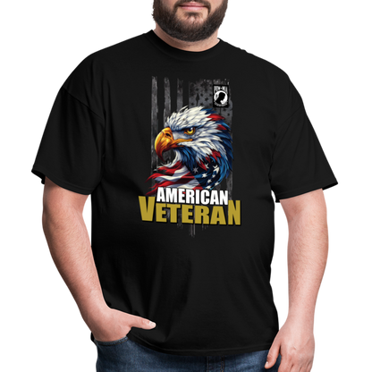 American Veteran Bald Eagle Flag Design Unisex Classic T-Shirt - black