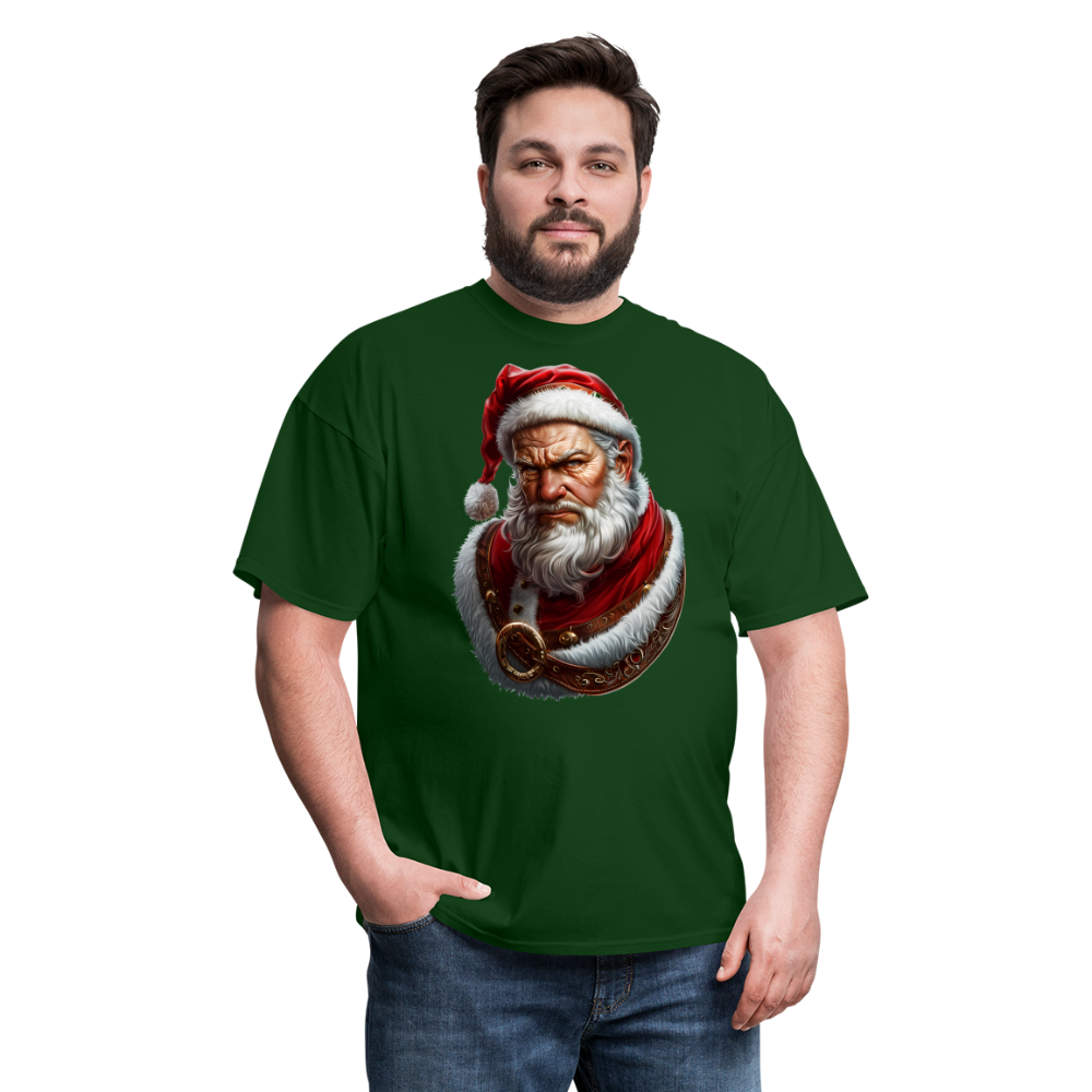 Grumpy Bad Angry Santa Unisex Classic T-Shirt - forest green