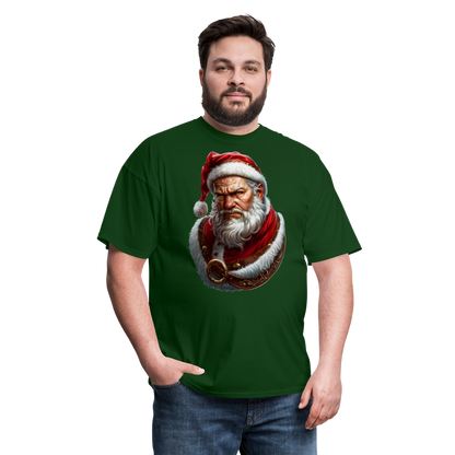 Grumpy Bad Angry Santa Unisex Classic T-Shirt - forest green