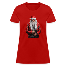 Santa Claus Rock Star in Sunglasses Women's T-Shirt - red