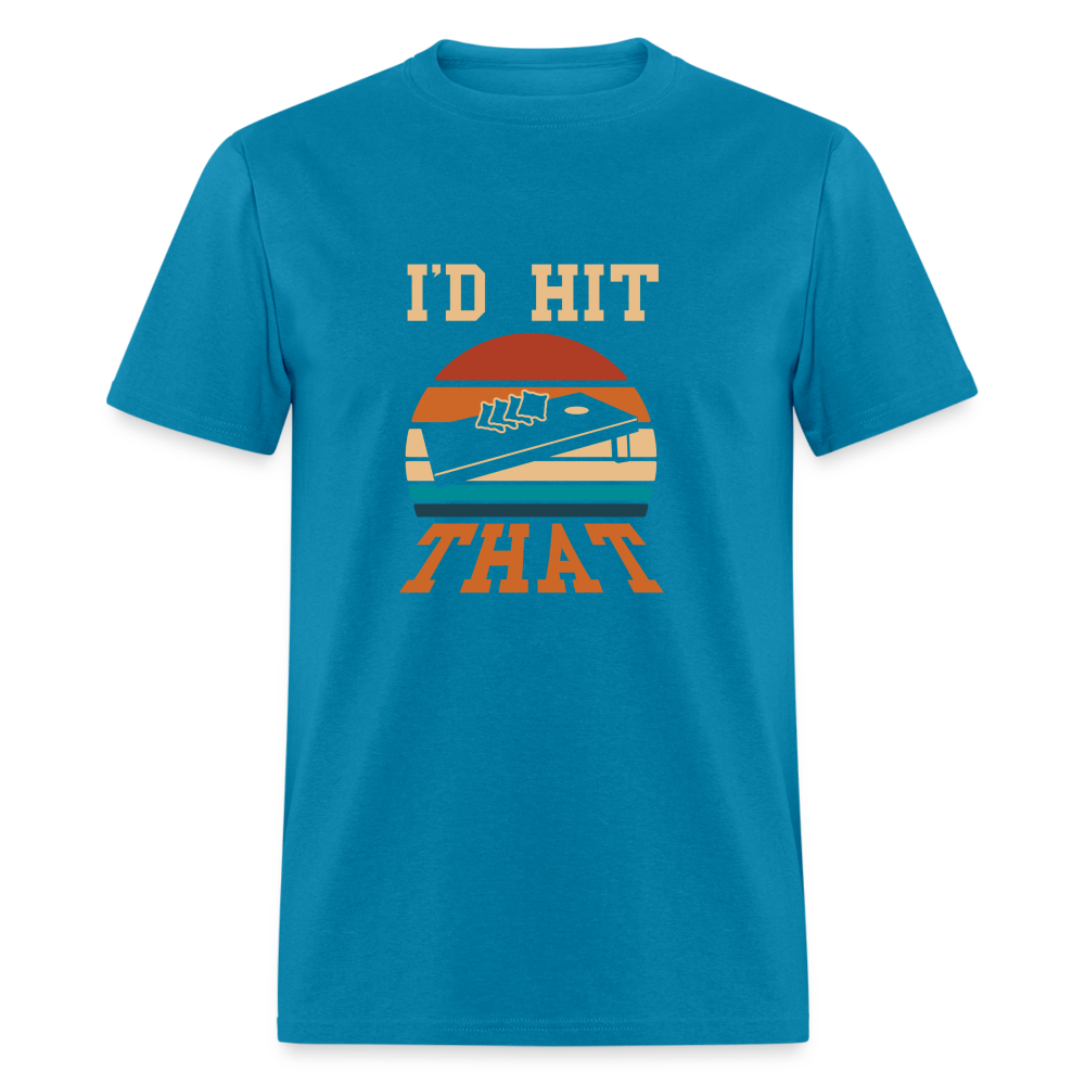 I'd Hit That Cornhole Unisex Classic T-Shirt - turquoise