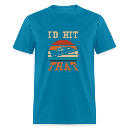 I'd Hit That Cornhole Unisex Classic T-Shirt - turquoise