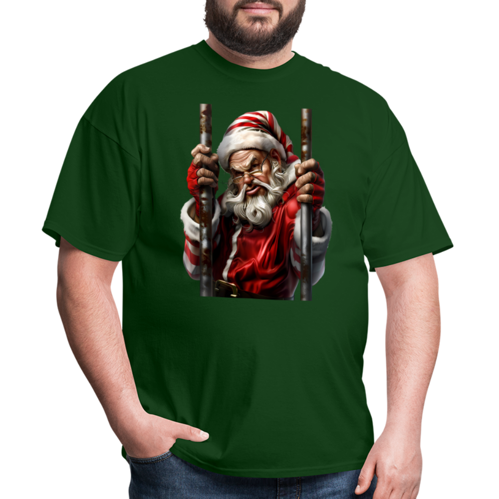 Bad Santa in Jail (Design G) Unisex Classic T-Shirt - forest green