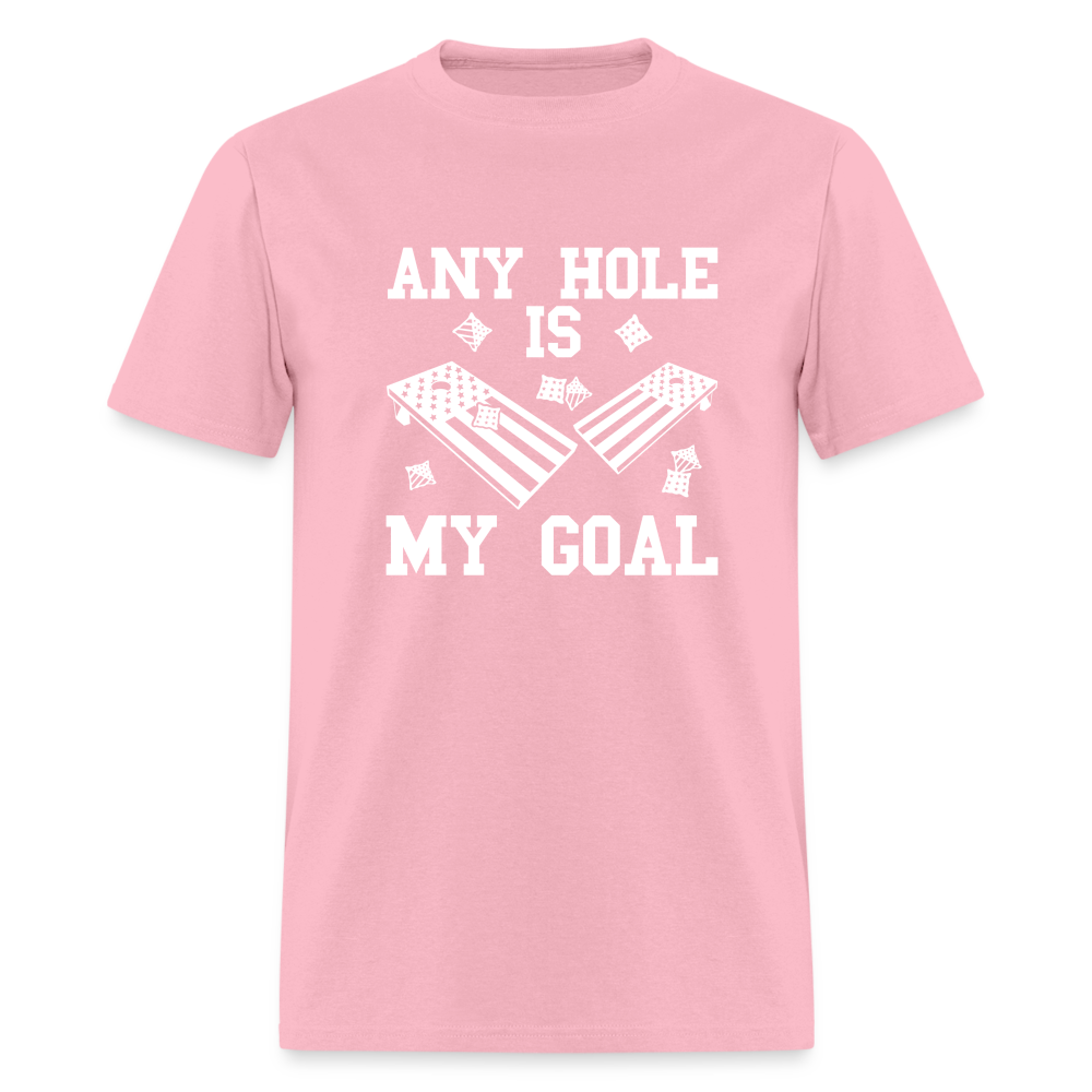 Any Hole is My Goal Cornhole Unisex Classic T-Shirt - pink