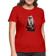 Santa Claus Rock Star in Sunglasses Women's T-Shirt - red