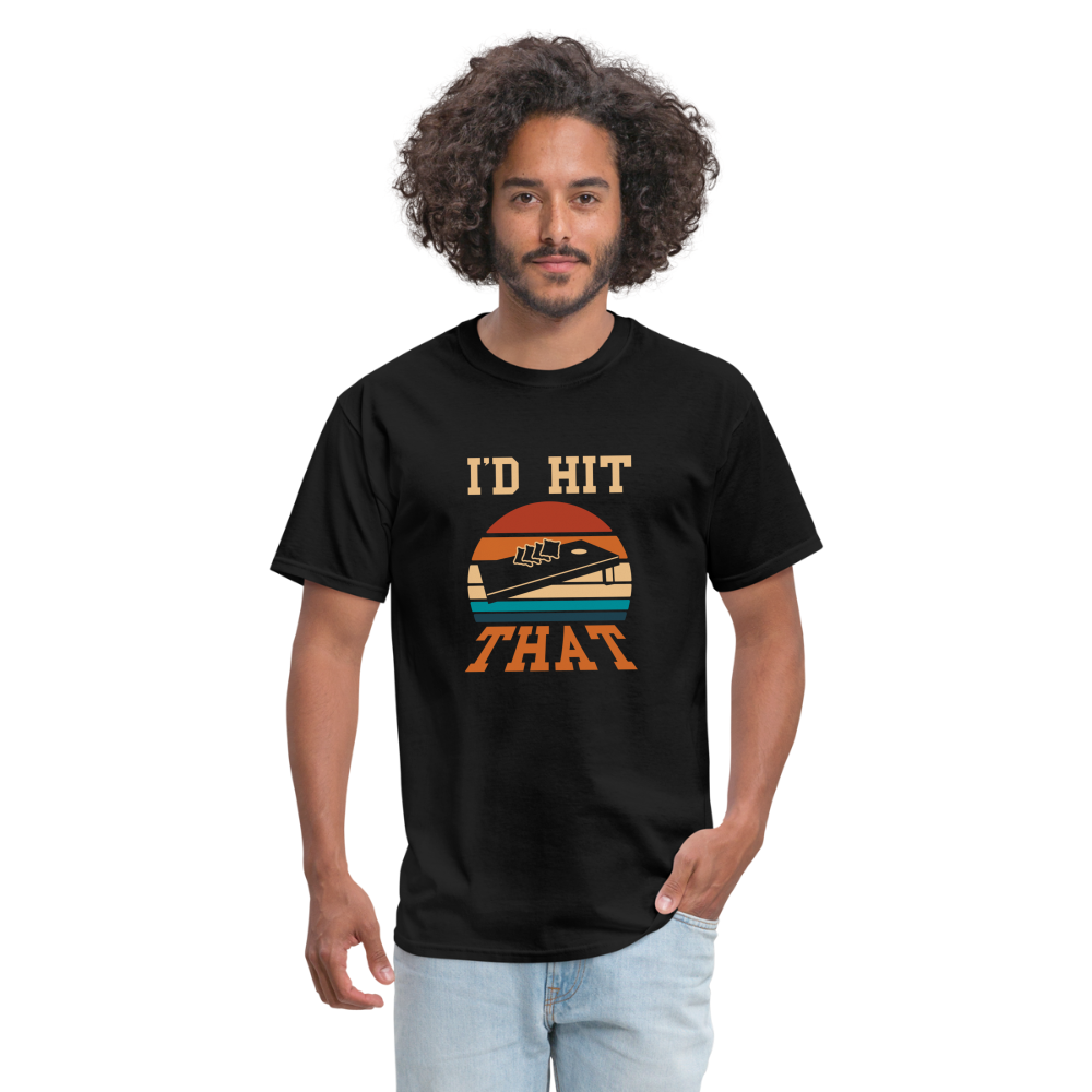 I'd Hit That Cornhole Unisex Classic T-Shirt - black