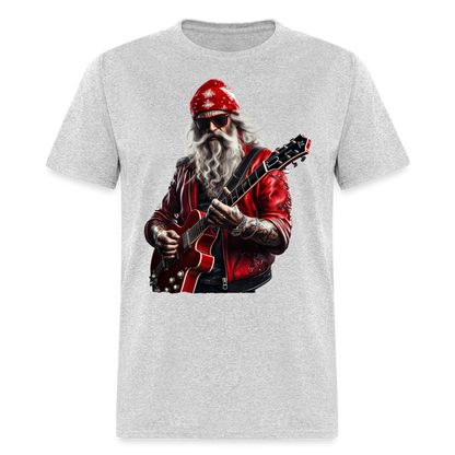 Santa in a Bandana Playing Guitar Unisex Classic T-Shirt - heather gray