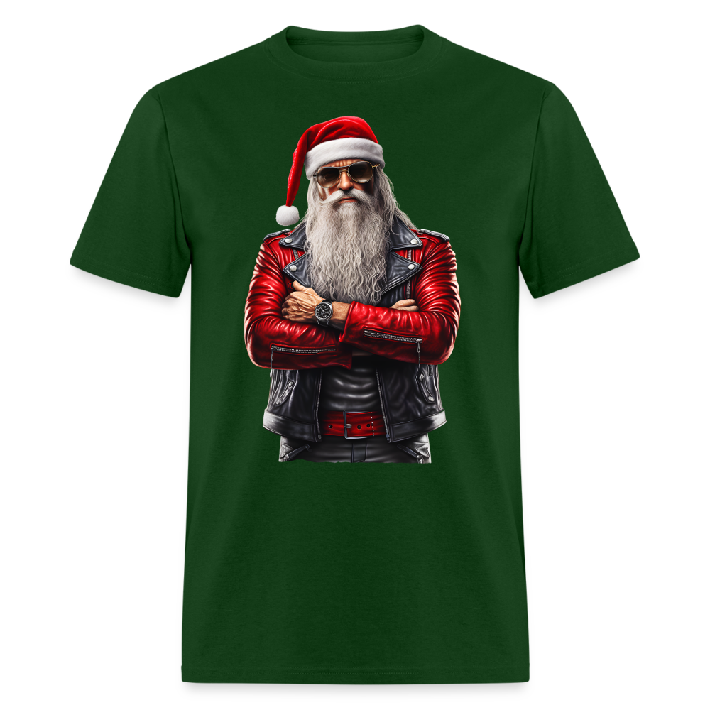 Bad Rock n Roll Santa Claus Unisex Classic T-Shirt - forest green
