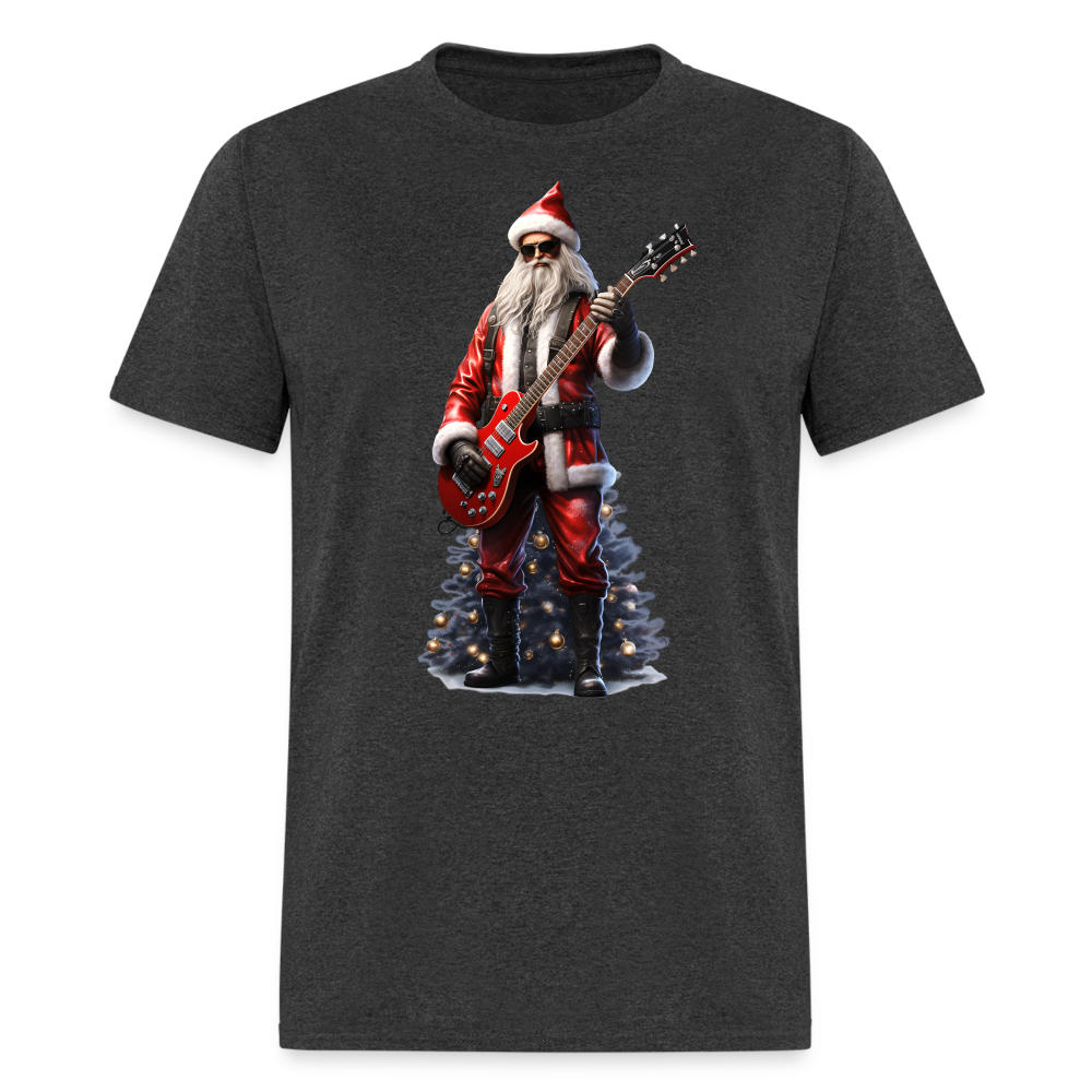 Santa Rockin Around the Christmas Tree Unisex Classic T-Shirt - heather black