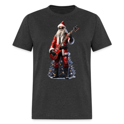Santa Rockin Around the Christmas Tree Unisex Classic T-Shirt - heather black